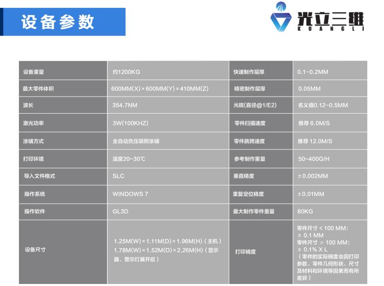 GL-600 SLA3D打印机(图1)