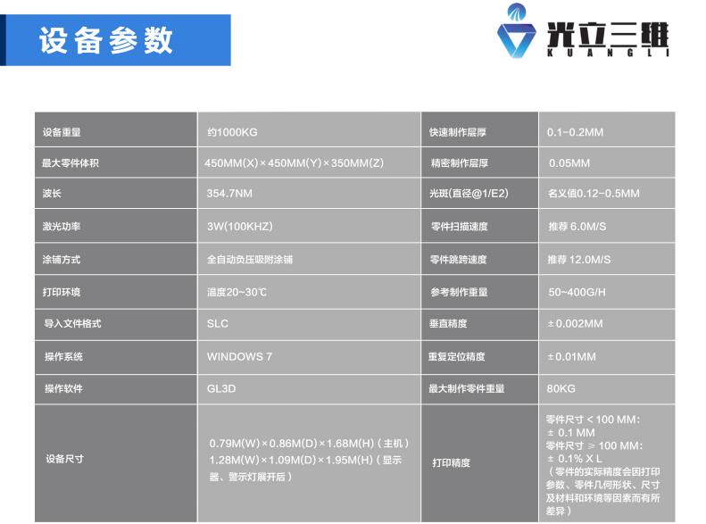 GL-450 SLA 3D打印机(图1)